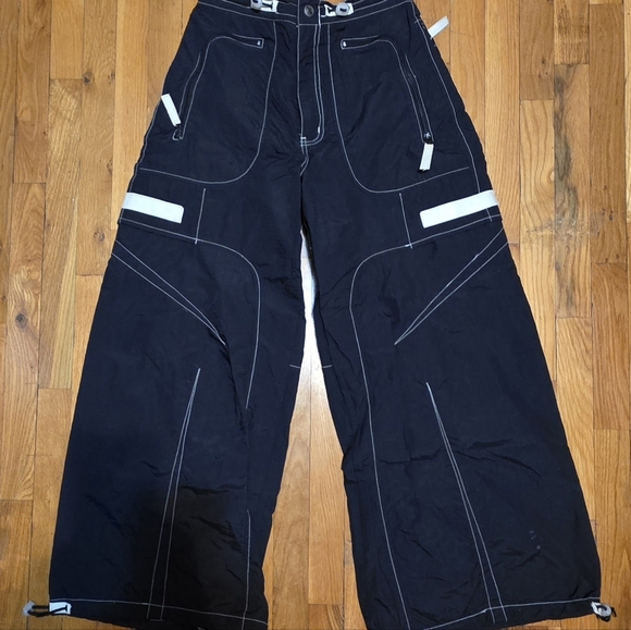 Vintage MacGear Rave Pants - Black w/Glow In The Dark Accents. S 30.